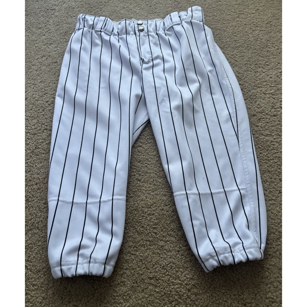 Evoshield Youth XL White Baseball Pants Black PinStripe Knickers 24NC0631